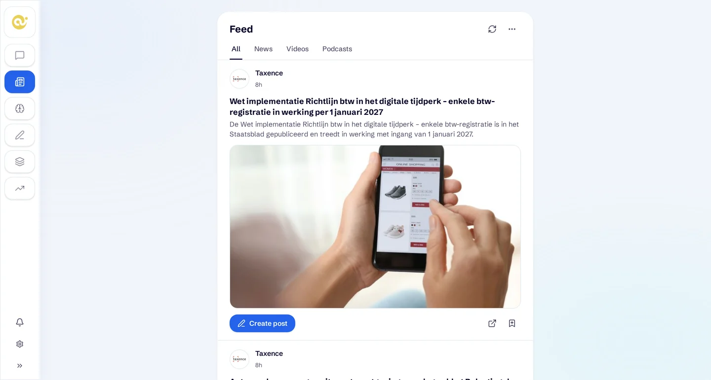 Feed met vaknieuws in Copifai